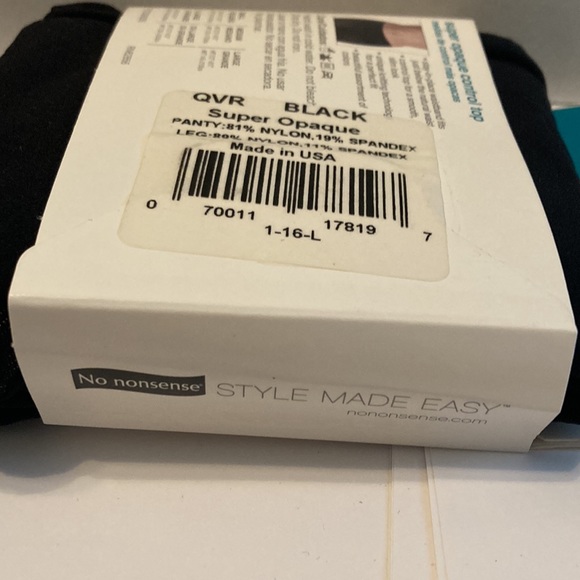 No Nonsense Super Opaque Control Top Tights Black Small - Picture 12 of 13